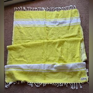 sandcloud turkish organic cotton beach towel dobby weave yellow picnic blanket